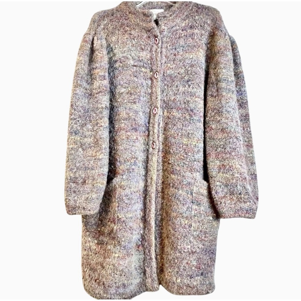 Vintage Norm Thompson charlotte longline mohair knit cardigan coat Size Large
